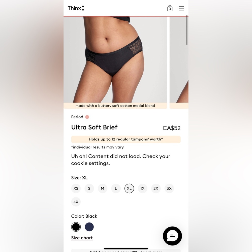 Thinx Black Ultra Soft Brief
